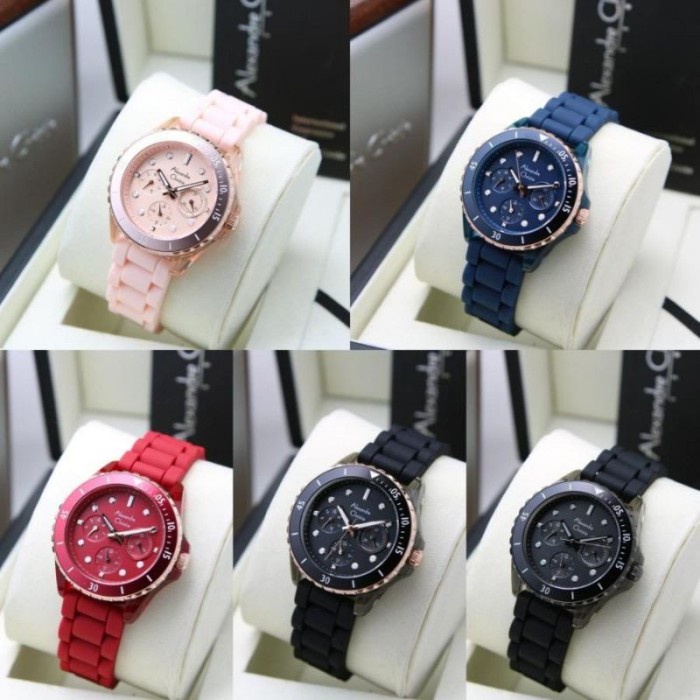 JAM TANGAN WANITA ALEXANDRE CHRISTIE AC 2A01 RUBBER ORIGINAL GARANSI RESMI 1 TAHUN
