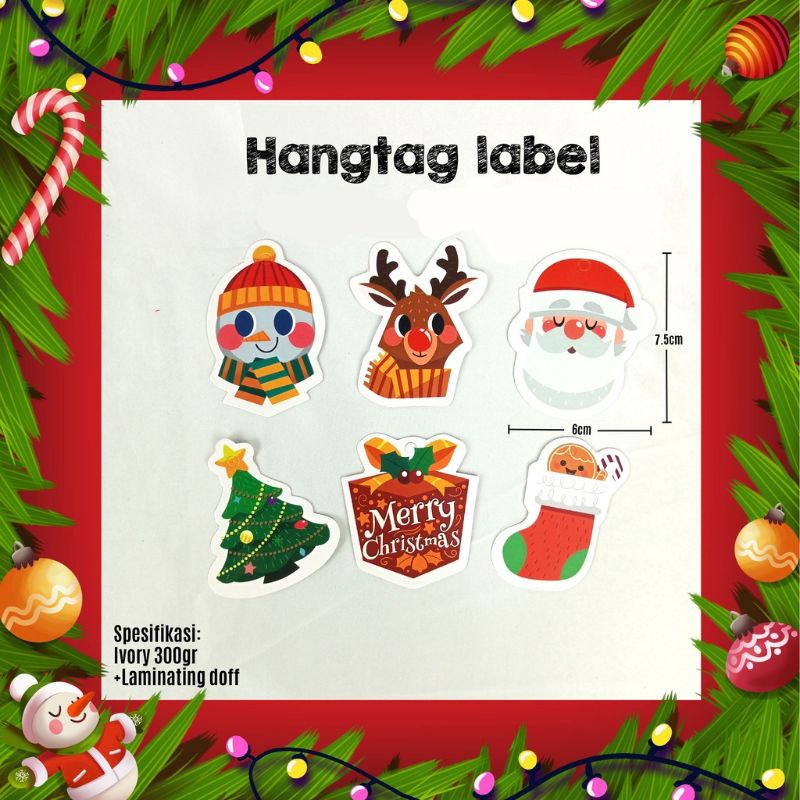 

(12pcs) hang tag paper natal/gantungan aksesoris hadiah christmas 05