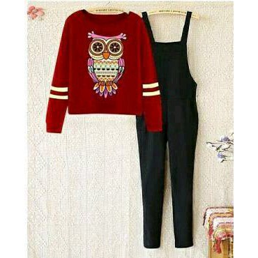 rd JP OWL PUTIH jumpsuit wanita overall baju kodok celana pjng murah modis modern simple cewek gaul