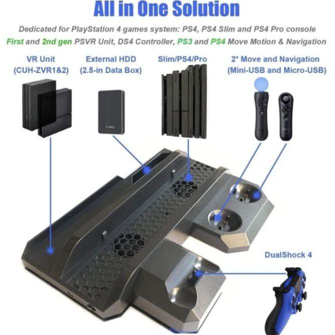 Dobe Mutlifunction Host The Base For Ps4 Vr Glasses/Fat/Slim/Pro Move