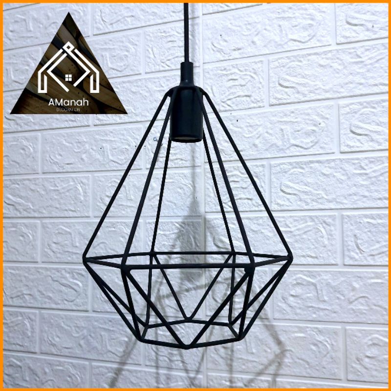 [COD] KAP LAMPU GANTUNG DIAMOND ( HITAM )