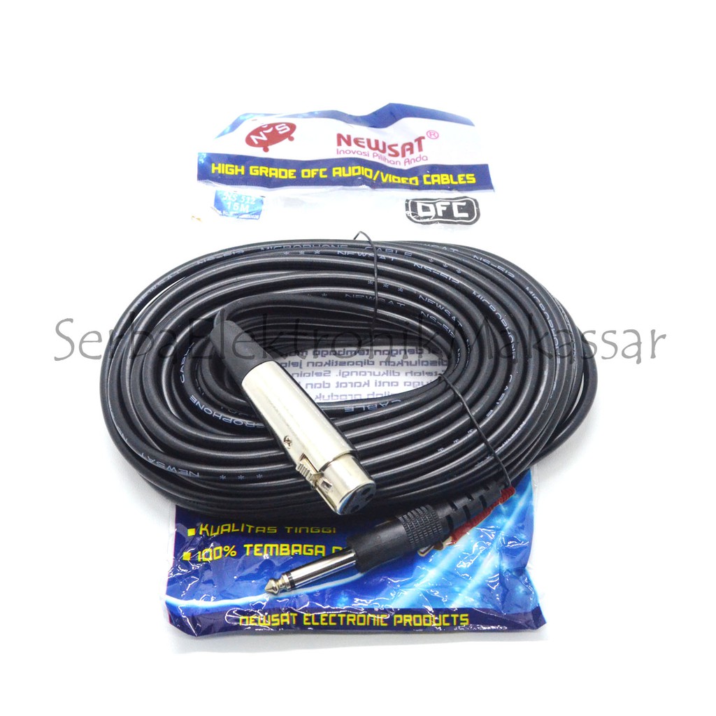 Kabel Microphone 5Meter 10Meter 15Meter Newsat Hitam