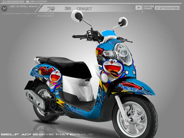 20+ Inspirasi Stiker Motor Scoopy Doraemon Full Body