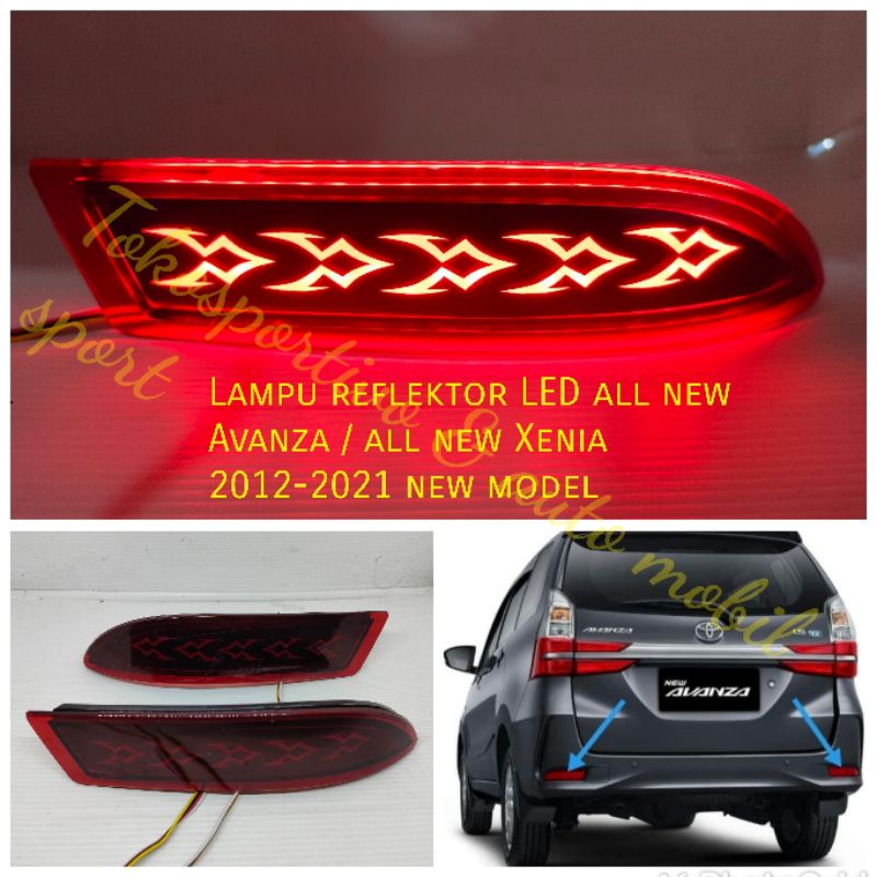 Lampu LED reflektor bumper belakang Toyota all new Avanza all new Xenia 2012-2022 mata kucing merah LED