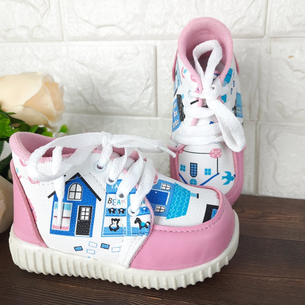 [TAMAN SEPATUKU] SEPATU TRENDY MURAH BOOTS MOTIF LUCU ANAK 1-3 THN PEREMPUAN CAX17