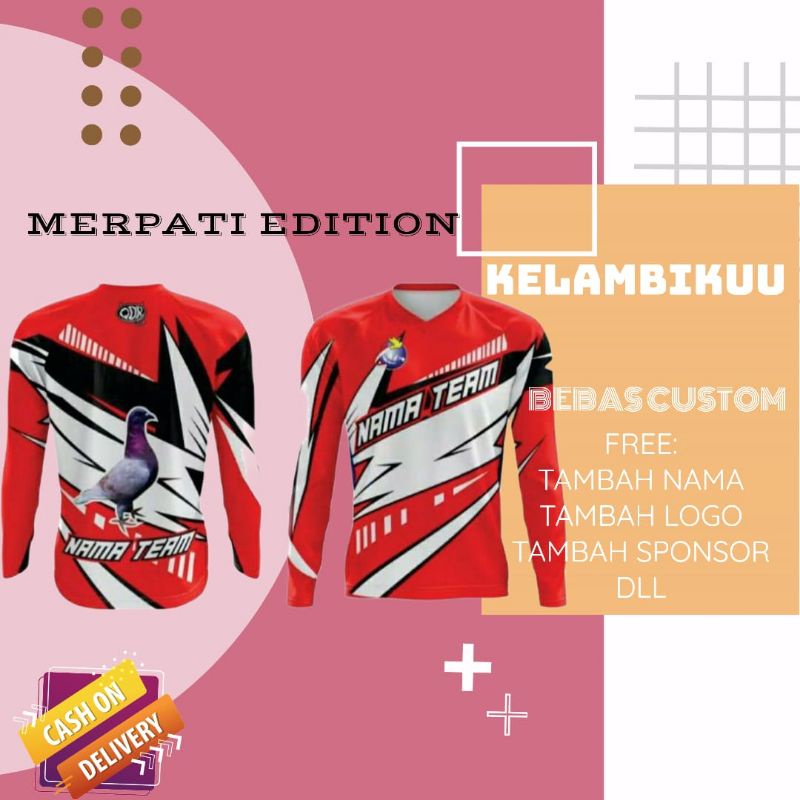 JERSEY TEAM BALAP MERPATI CUSTOM/JERSEY BURUNG MERPATI BALAP MURAH/BAJU KAOS BURUNG