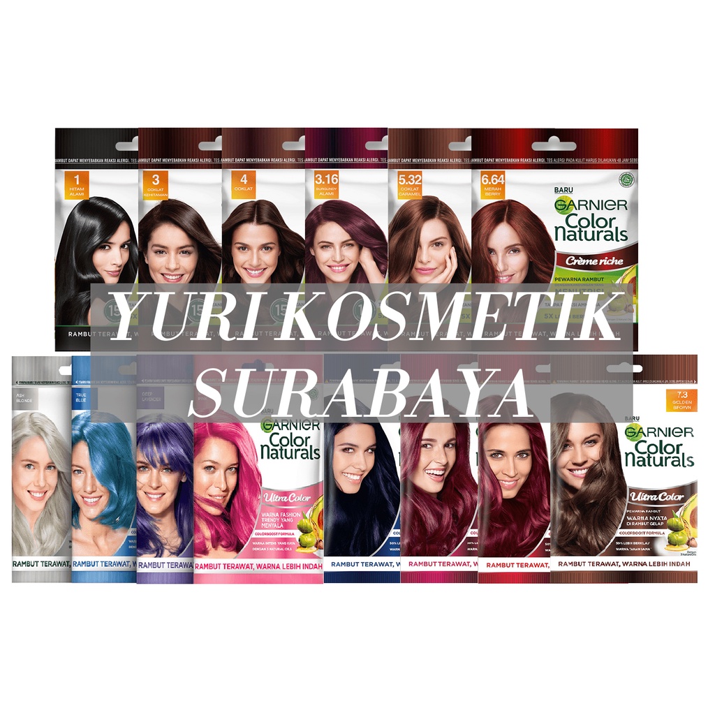 ☘️Yuri Kosmetik☘️ Garnier Color Natural Sachet Semir NEW COLOR READY ! / Garnier Semir Sachet / Garnier Semir Sachet Varian Baru / Garnier Semir Ash Blonde Sachet !!