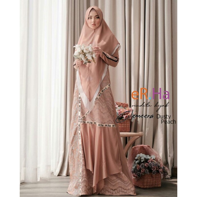 [ER.HA BY RINDITA HIJAB] GAMIS SYARI BRUKAT / DRESS SET " CLEMEERA " BY ERHA