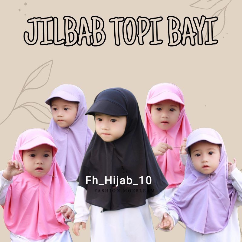 Jilbab Topi anak bayi Usia 0 - 3 tahun | Hijab tk baby perempuan newborn lucu 6 sampai 1 thn | kerudung sekolah lembut sd  terbaru 2 – 12 bln premium