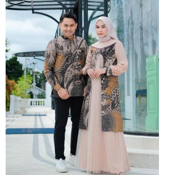 Barang Pilihan.. Couple Batik Gamis Rahayu Wisuda Tunangan Lamaran