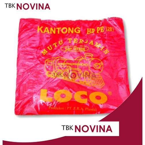 KANTONG PLASTIK LOCO MERAH TEBAL HDPE SIZE 17 - 40