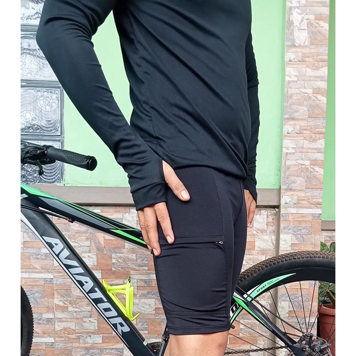 TERBARU Celana legging pendek pake sleting/celana gowes/celana sport/celana pendek/legging sleting pendek