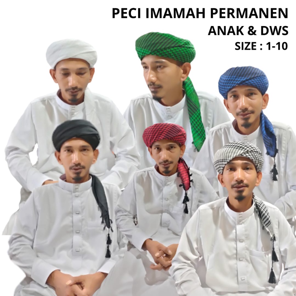 Peci Imamah Permanen Sorban Imamah Permanen/Imamah permanen/Peci Sorban imamah Permanen