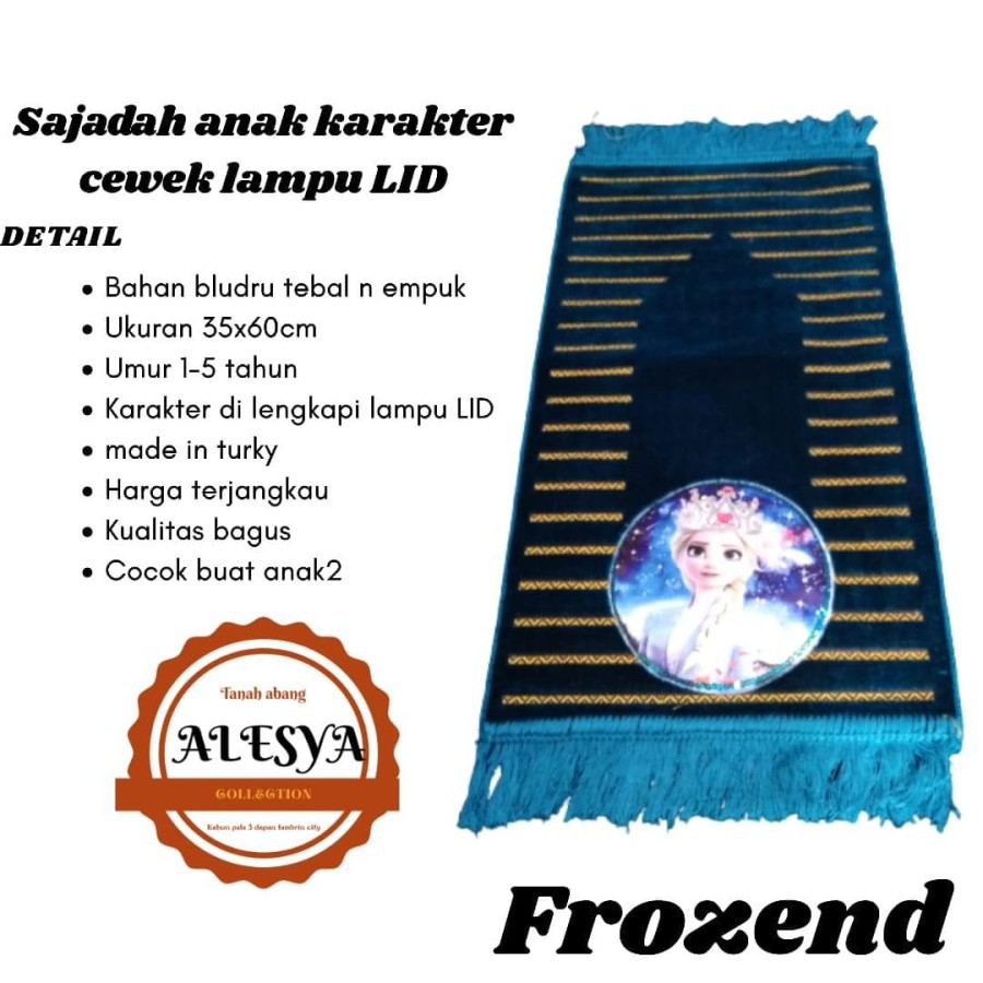 sajadah anak cewek karakter bahan beludru/harga best seller dan bisa bayar ditempat/COD