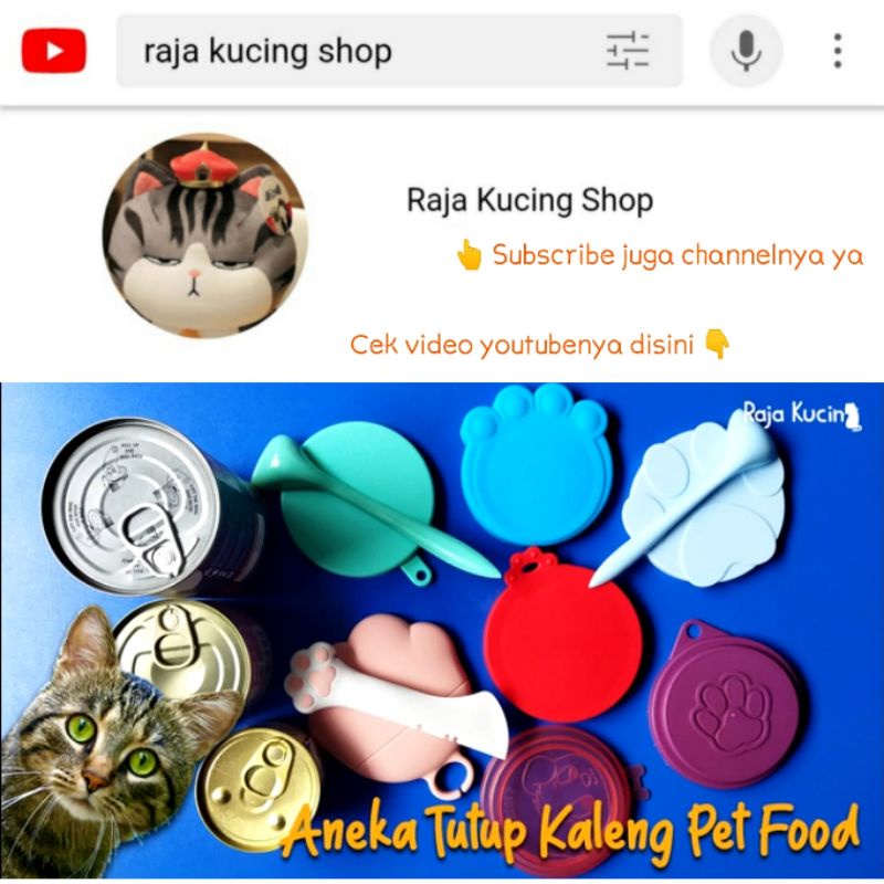 Tutup kaleng makanan kucing anjing silikon/plastik