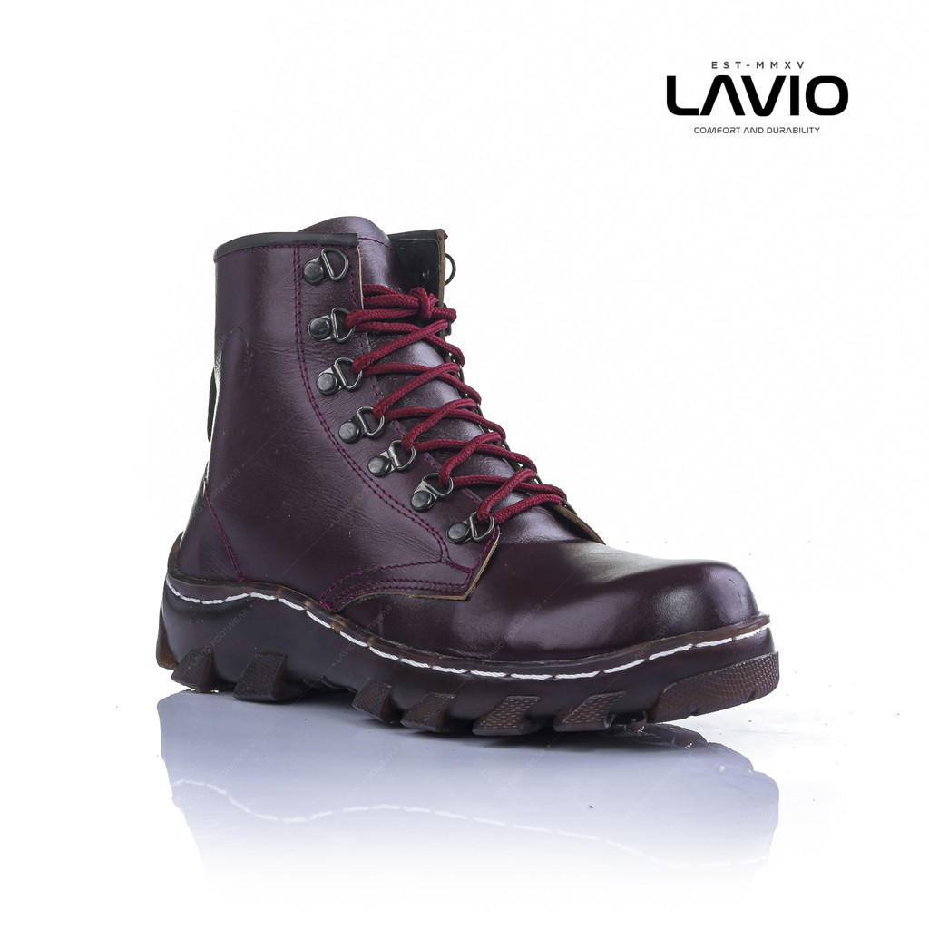 Sepatu Safety Boots Outdoor Pria Keren Lavio Holden Kulit Asli