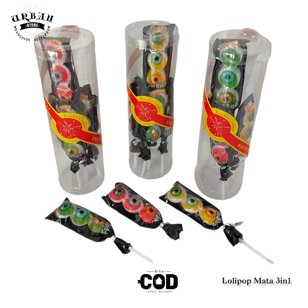 

Kemasan Souvenir - Lolipop Mata Warna 3in1 Lolipop Eyeball / Premium