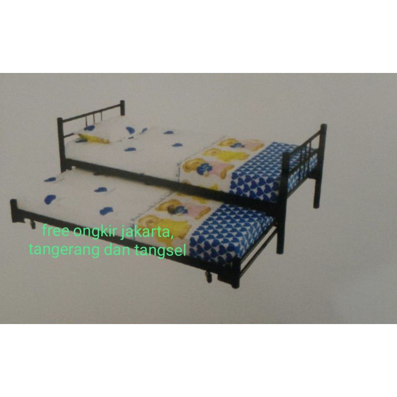 ranjang single ranjang sorong set termasuk 2 busa super tempat tidur besi uk. 90 ranjang besi 2in1