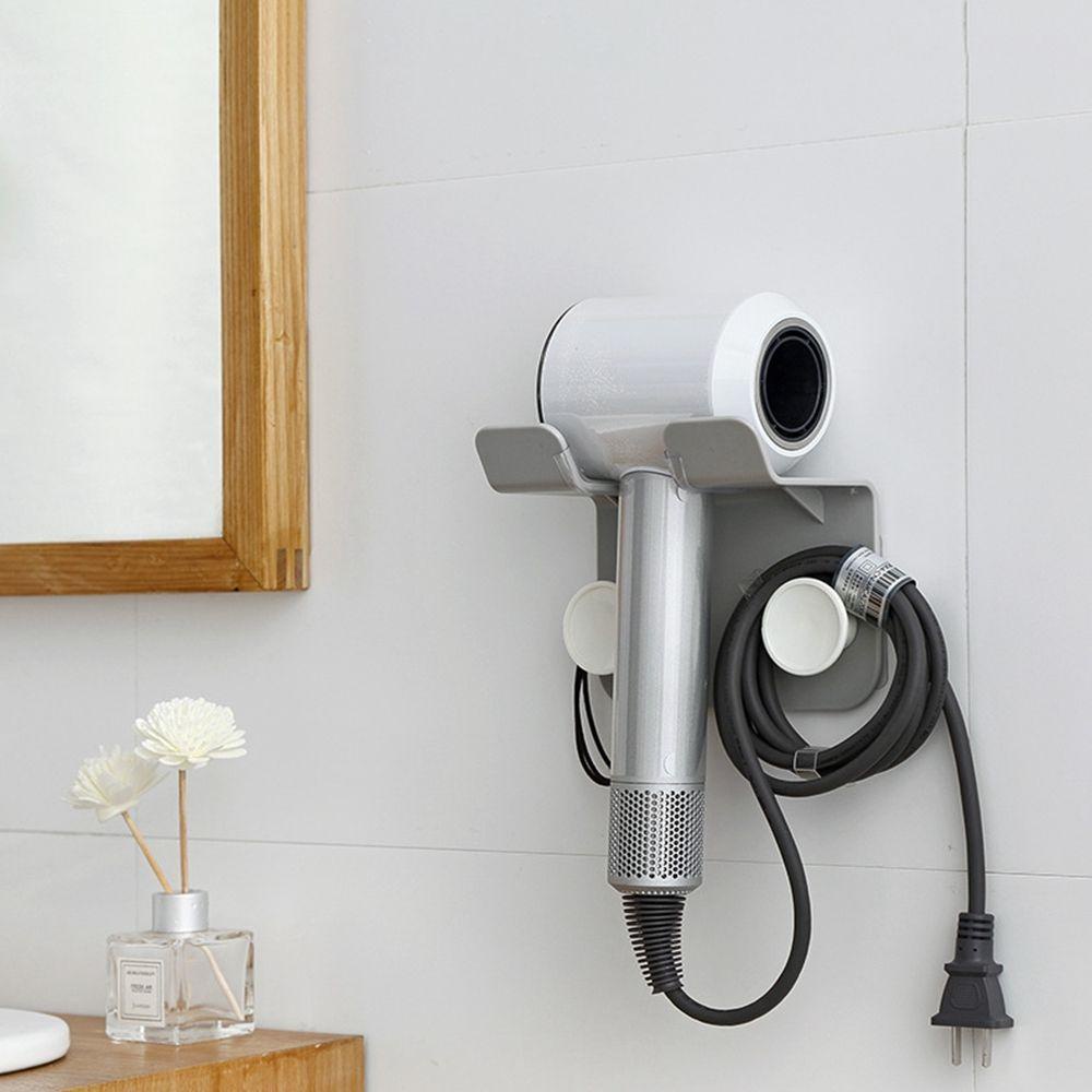 [Elegan] Rak Penyimpanan Pengering Rambut Rumah Bebas Pukulan ABS Tempat Penyimpanan Yang Dipasang Di Dinding Kualitas Tinggi Hairdryer Organizer Rak