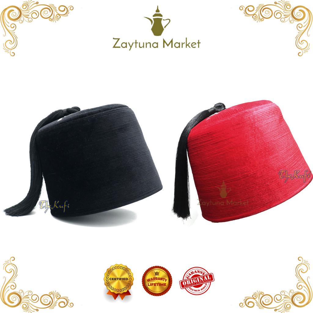 Peci Sufi Turki Tinggi Bahan Beludru Berkualitas - TheKufi Original Product - Tersedia Warna Hitam &