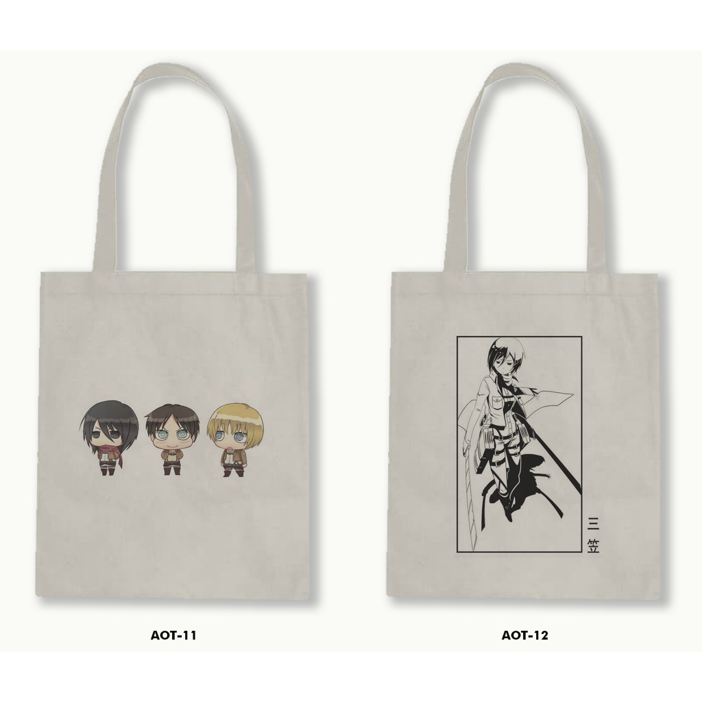 TOTE BAG BLACU  - ATTACK ON TITAN