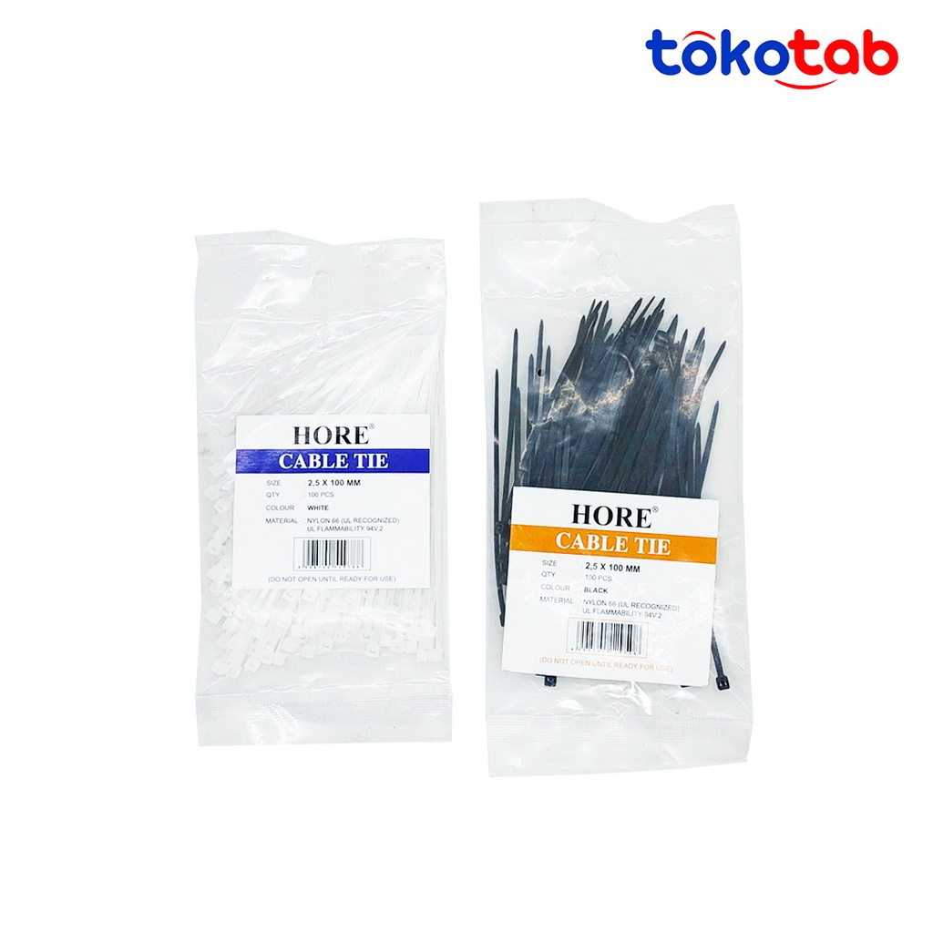 

Tokotab - Kabel Ties Tis HORE Putih dan Hitam