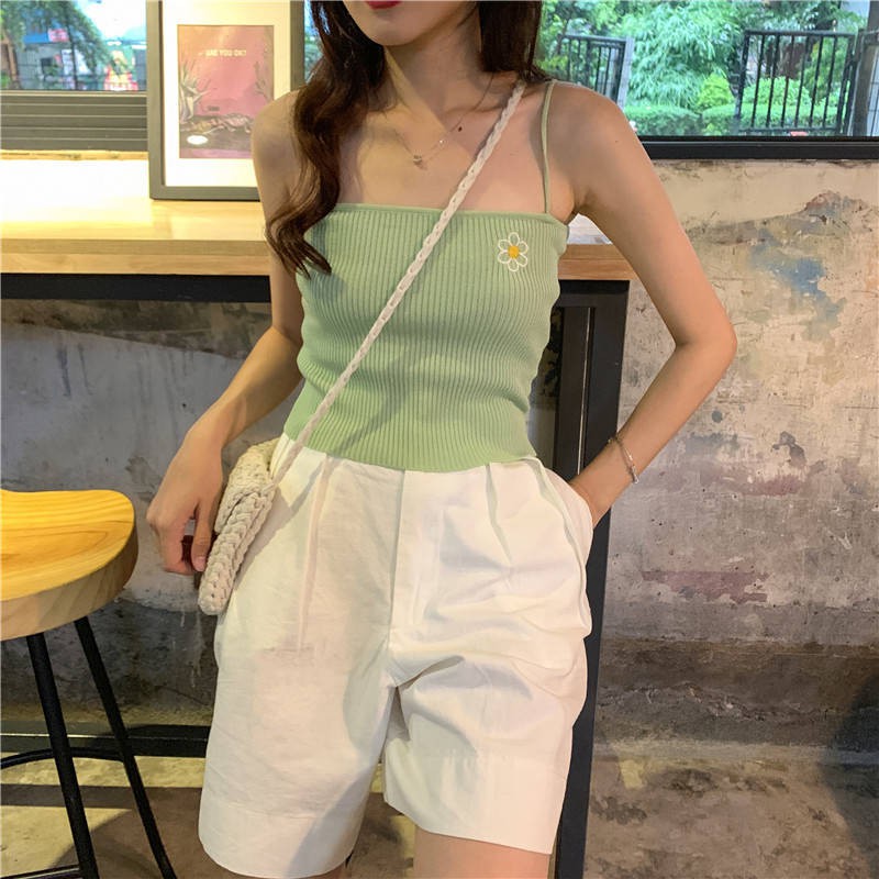 TANKTOP FLOWER / DAISY TANK TOP KOREAN / TANK TOP FLOWER | TANKTOP VEGA RIB FIT L-3
