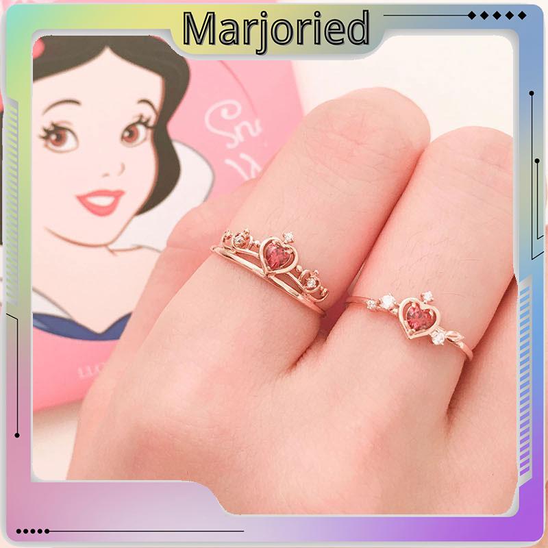 Ready Stock Ring Adjustable Disney Princess Ring 925 Silver Open Crown Ring Version Korea-MJD