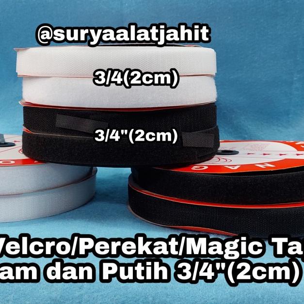 

♥ Velcro/Perekat set 3/4" (2cm) Hitam/Putih - 3/4-putih set ✴