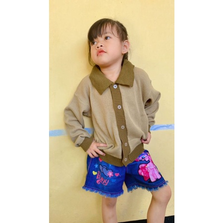 Sweater Cardigan rajut Anak Kemeja wanita