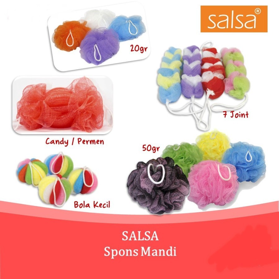 ✿ MADAME ✿ SALSA SPONS MANDI WARNA WARNI - SHOWER PUFF SPONGE BATH MODEL LUCU BY SALSA
