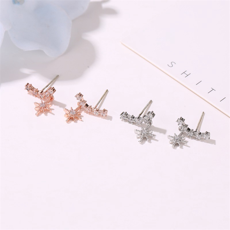 Anting Pejantan Bintang Korea Anting Lucky Six Star Anting-Anting Aksesoris Fashion