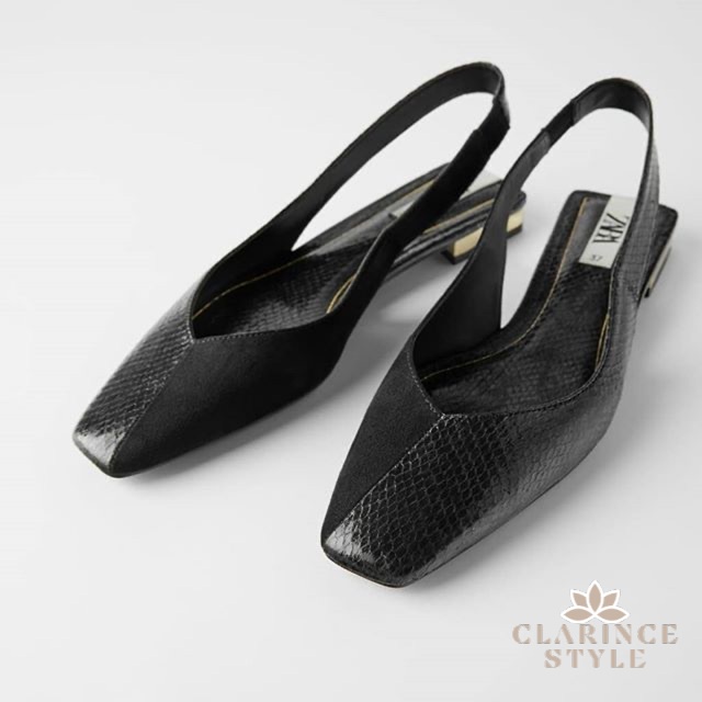 Free Ongkir - COD SEPATU | SHOES | WANITA | ZARA ZS095 ZARA SLINGBACK FLAT SHOES ORI  -F