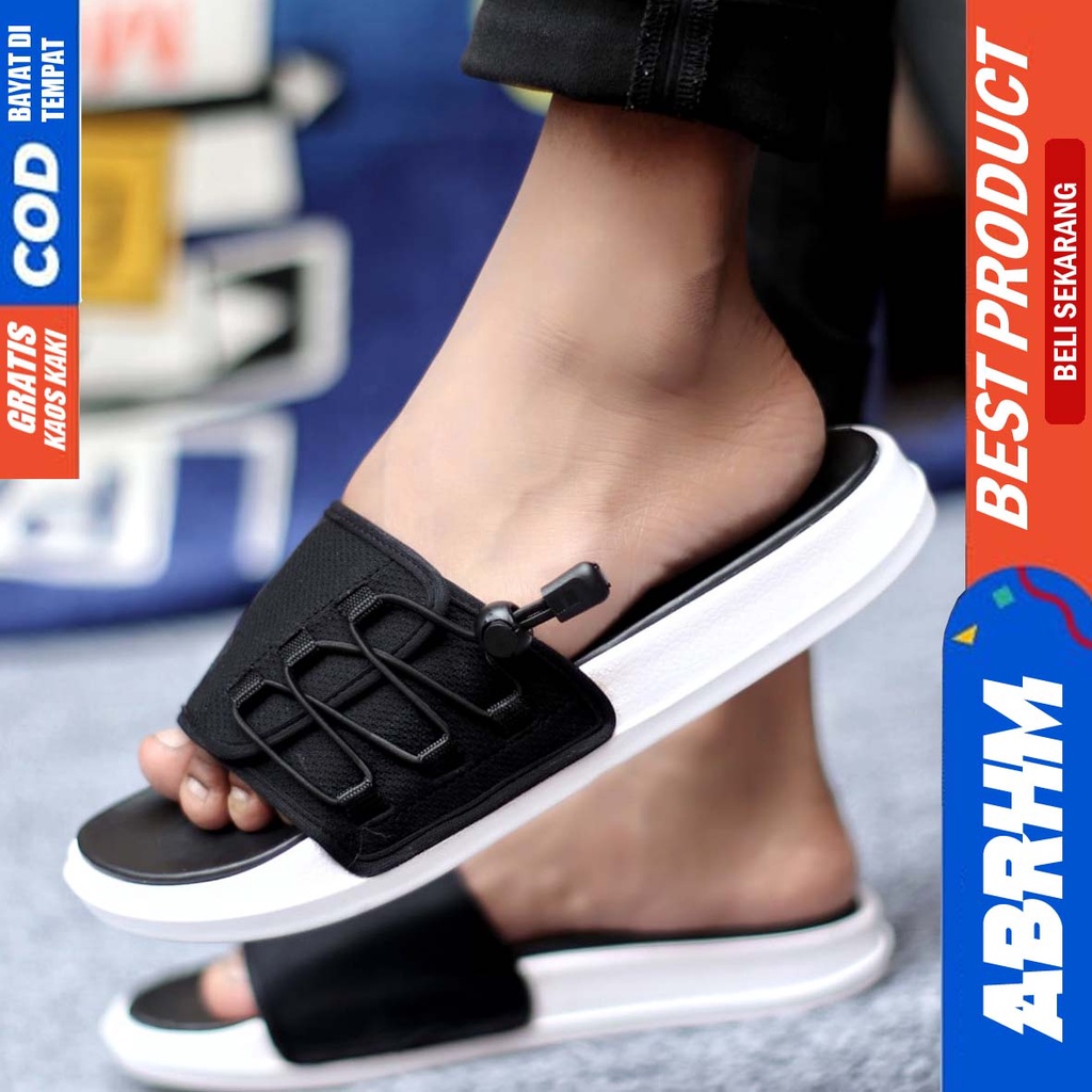 ABRHM X VINCEN Sandal Slide Pria Sandal Slop Pria Original Distro Sendal Selop Cowok / Cowo Kekinian