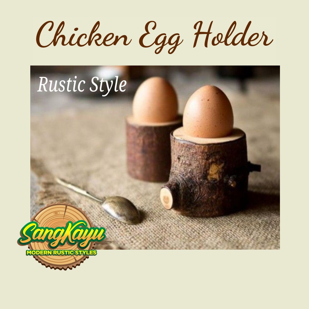 Tempat telur ayam rustic chicken egg holder dekorasi properti foto