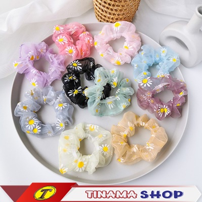 Ikat Rambut Daisy / Scrunchie Transparan / Scranchie Wanita Transparan / Scrunchie Korea