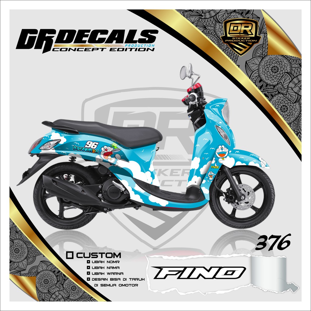 Decal Fino Doraemon - Decal Custom Yamaha Fino Premium full Body Dasbor