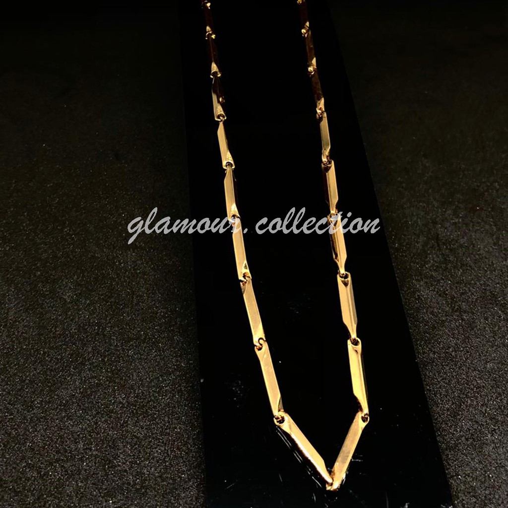 [COD] Kalung Titanium Model Padi Warna Gold Anti Karat 55cm Fashion Pria Wanita