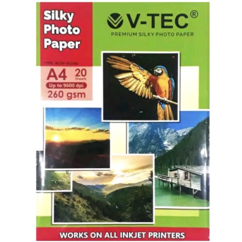 

Kertas Foto Silky Doff 260gsm Doff Foto paper A4