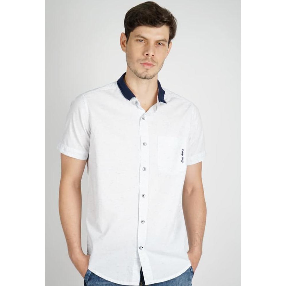 LOIS JEANS ORIGINAL - Kemeja Pria Lengan Pendek KL977 - Putih, S