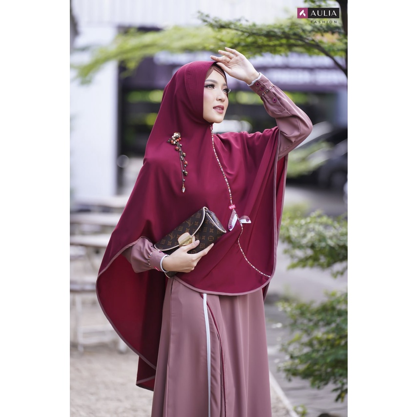 LIMITED GAMIS AULIA FASHION LARISSA MOCCA MAROON TERBARU