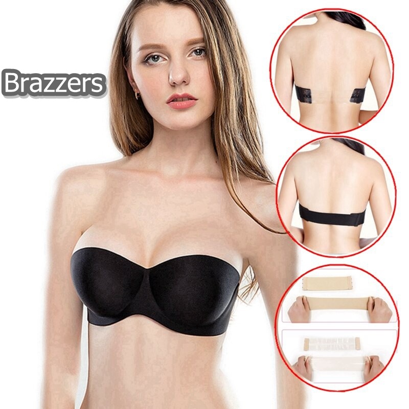 Strapless Bra Bh Push Up Sexy Seamless Kawat Tanpa Tali Busa Tebal Ukuran Size 32 34 36 38 40 42 Cup