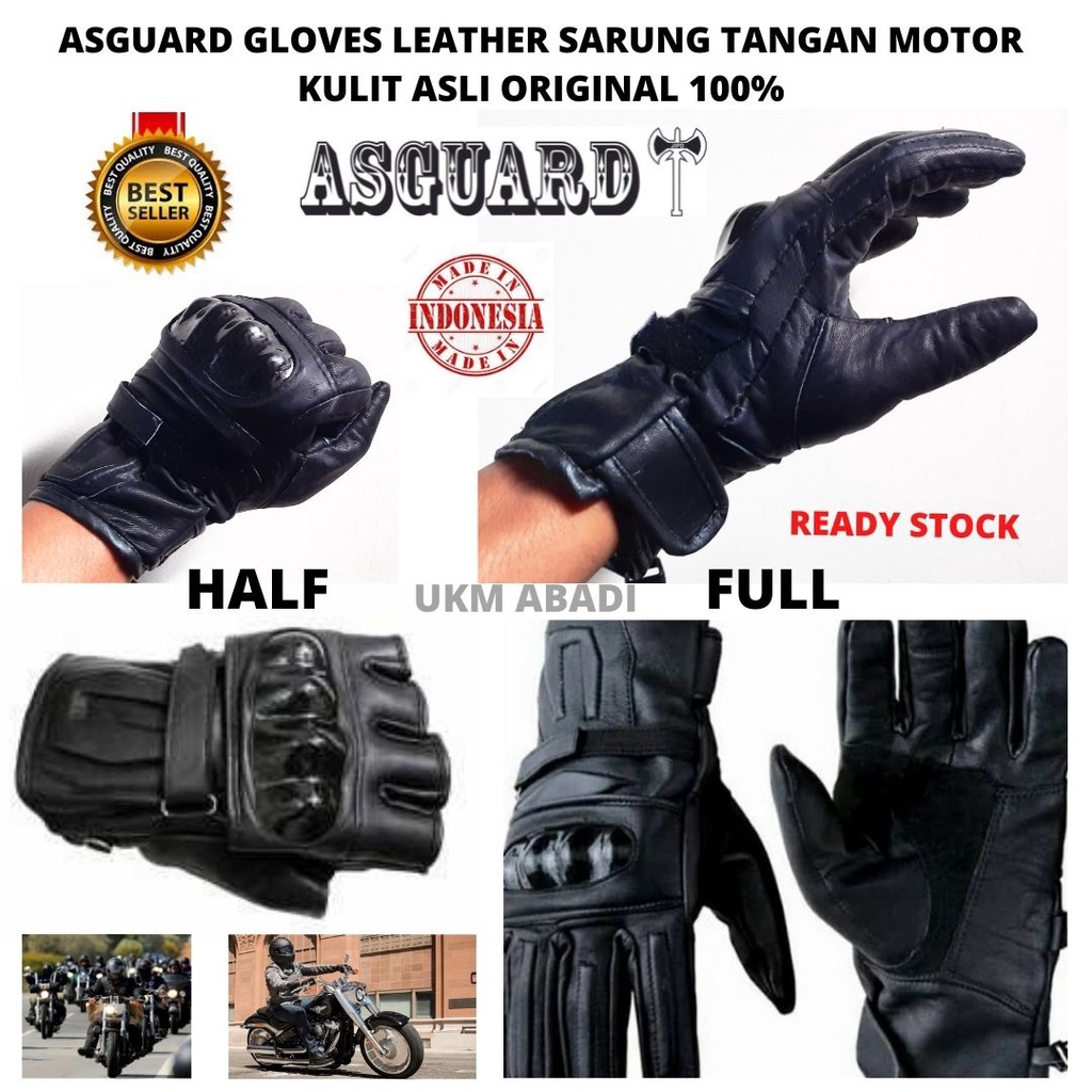 ASGUARD GLOVES LEATHER GL01 Sarung Tangan Full Motor Sepeda Kulit Asli LUX 101116