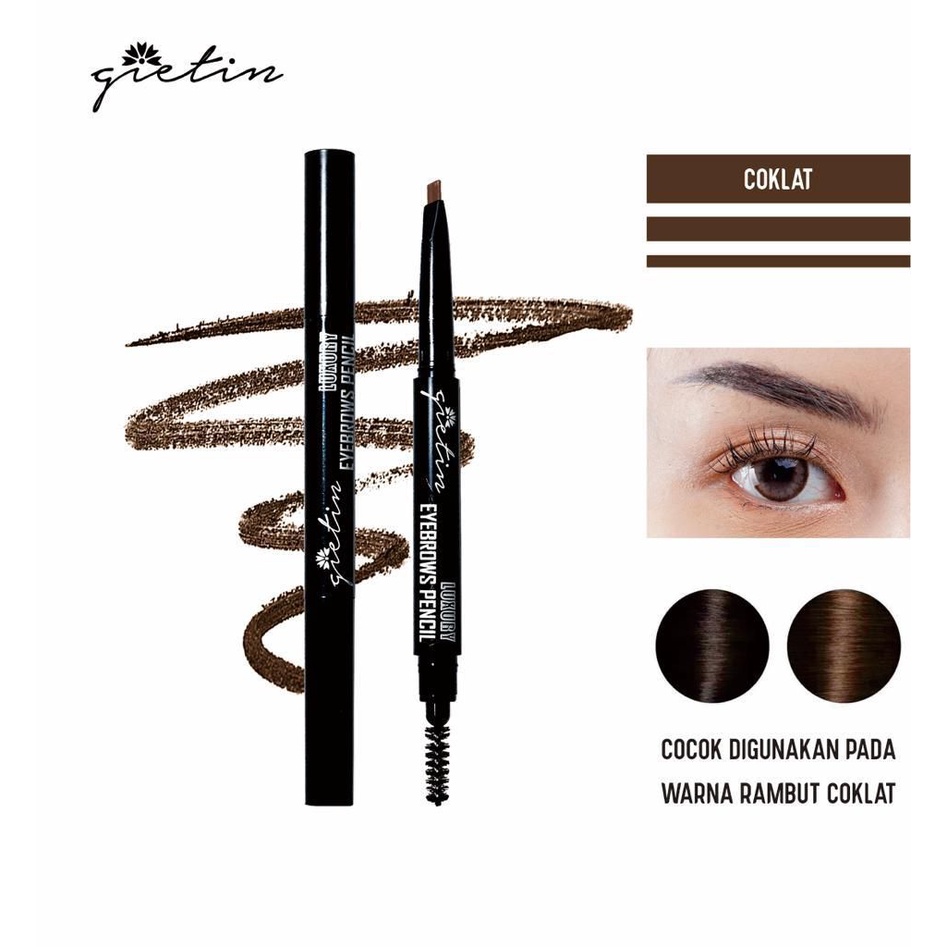 COD Gietin Eyebrow Pencil Pensil Alis Anti Air Dengan 2 Pilihan Warna pensil alis gietin BPOM GT04