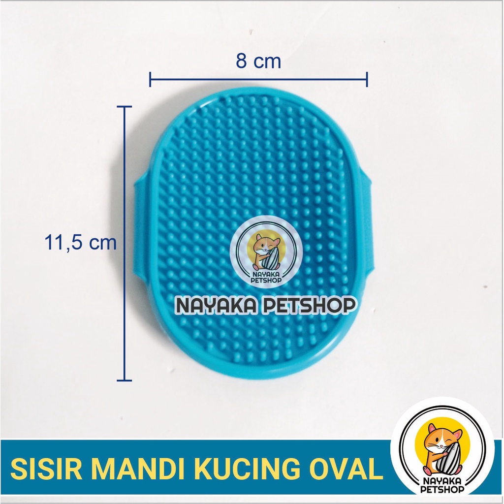 Sisir Mandi Kucing Oval Keramas Grooming Sikat Karet Bulu Anjing Musang Kelinci