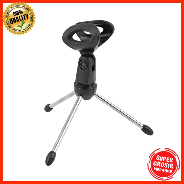 Stand Mic Microphone Mikrofon Mini Universal - Hitam