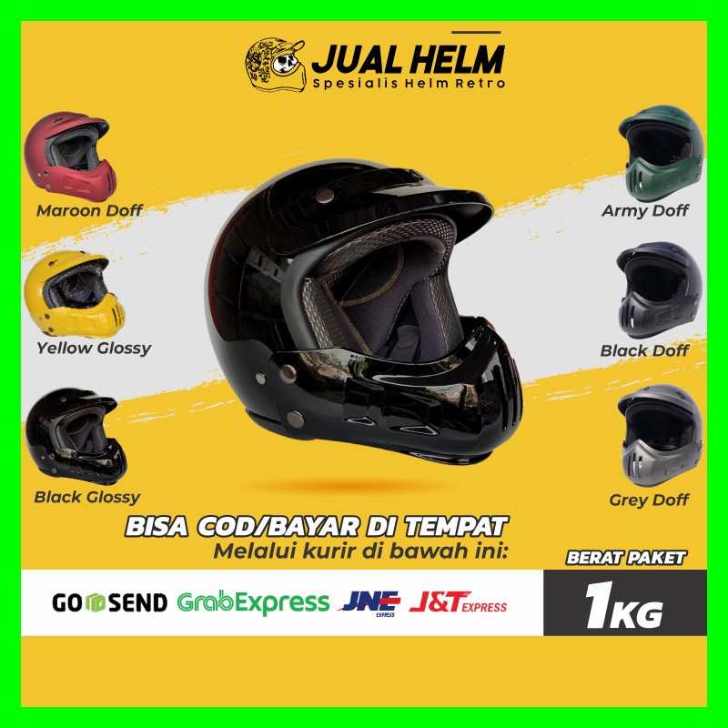 Helm Retro Cakil Modular (Vespa / Klasik / Vintage)