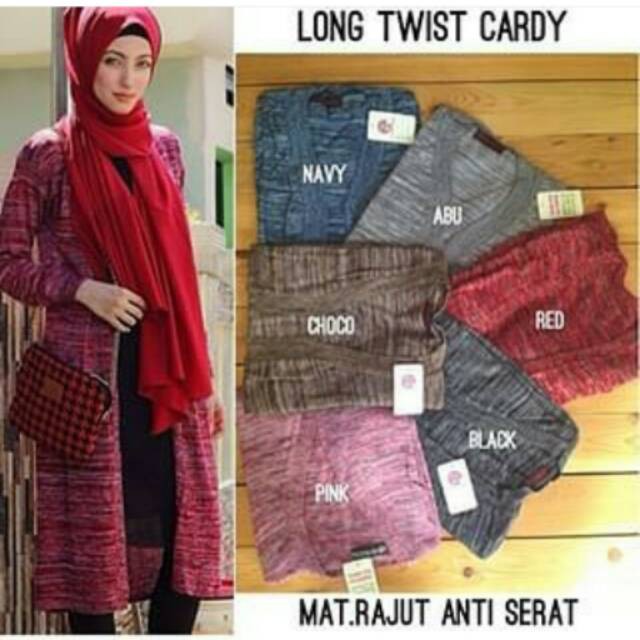 ZAHRA - Cardigan Wanita Rajut Long Twis Cardy