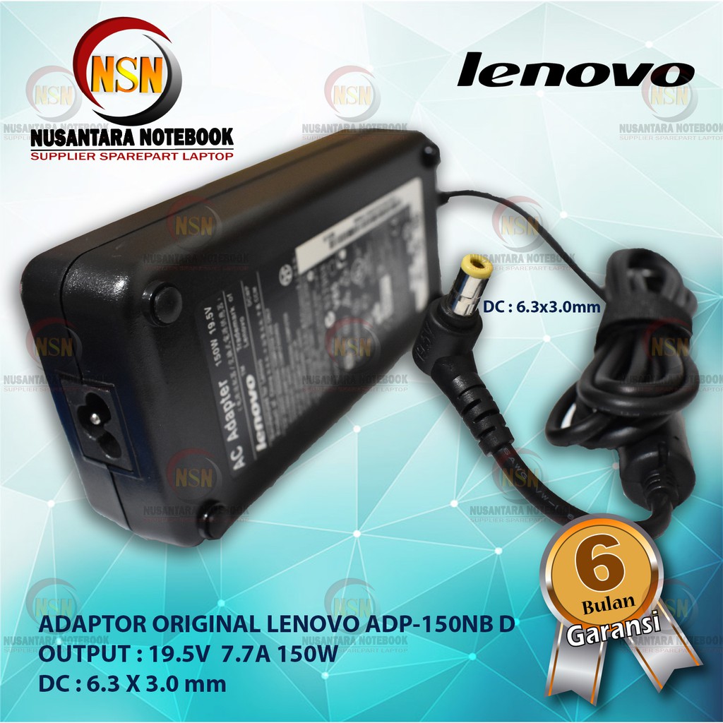 Adaptor Original Lenovo ADP-150NB D 19.5V 7.7A 150W DC 6.3 x 3.0 mm