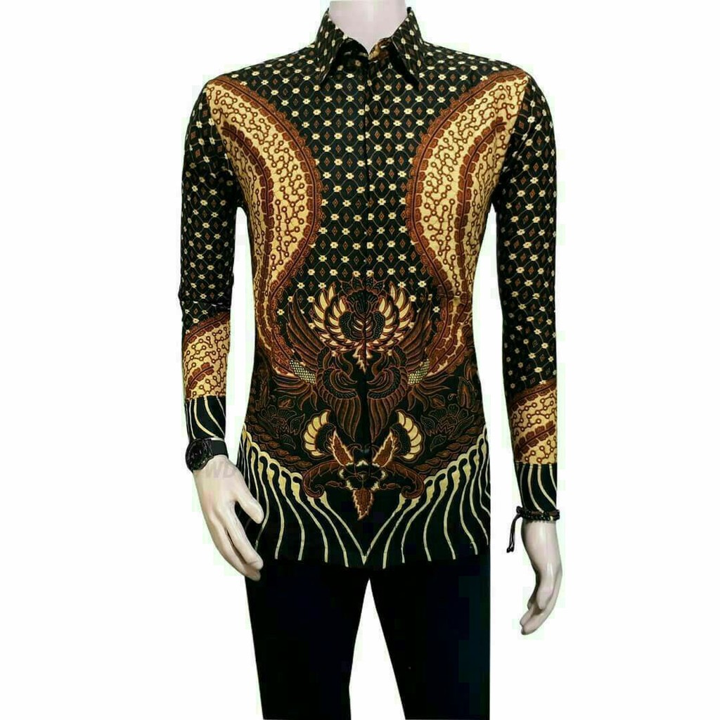 BSWART BATIK HRB026 Kenongo Hem Pendek Padi Pekalongan M L XL Batik Pria MURAH